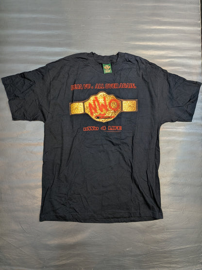 nWo 4 LIFE「DEJA VU. ALL OVER AGAIN」ピクチャーTシャツ(WCW(1998) / ブラック)