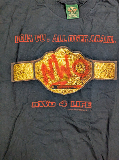 nWo 4 LIFE「DEJA VU. ALL OVER AGAIN」ピクチャーTシャツ(WCW(1998) / ブラック)