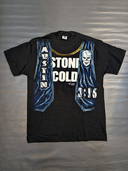 Stone Cold Steve Austin Vest-Style T-Shirt (WWF (1998) / Black)