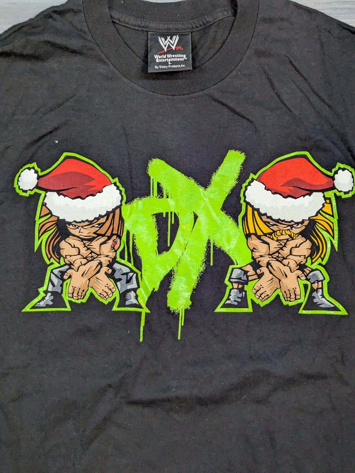D-GENERATION X「merry DXmas」イラストTシャツ(WWE(2002) / ブラック)