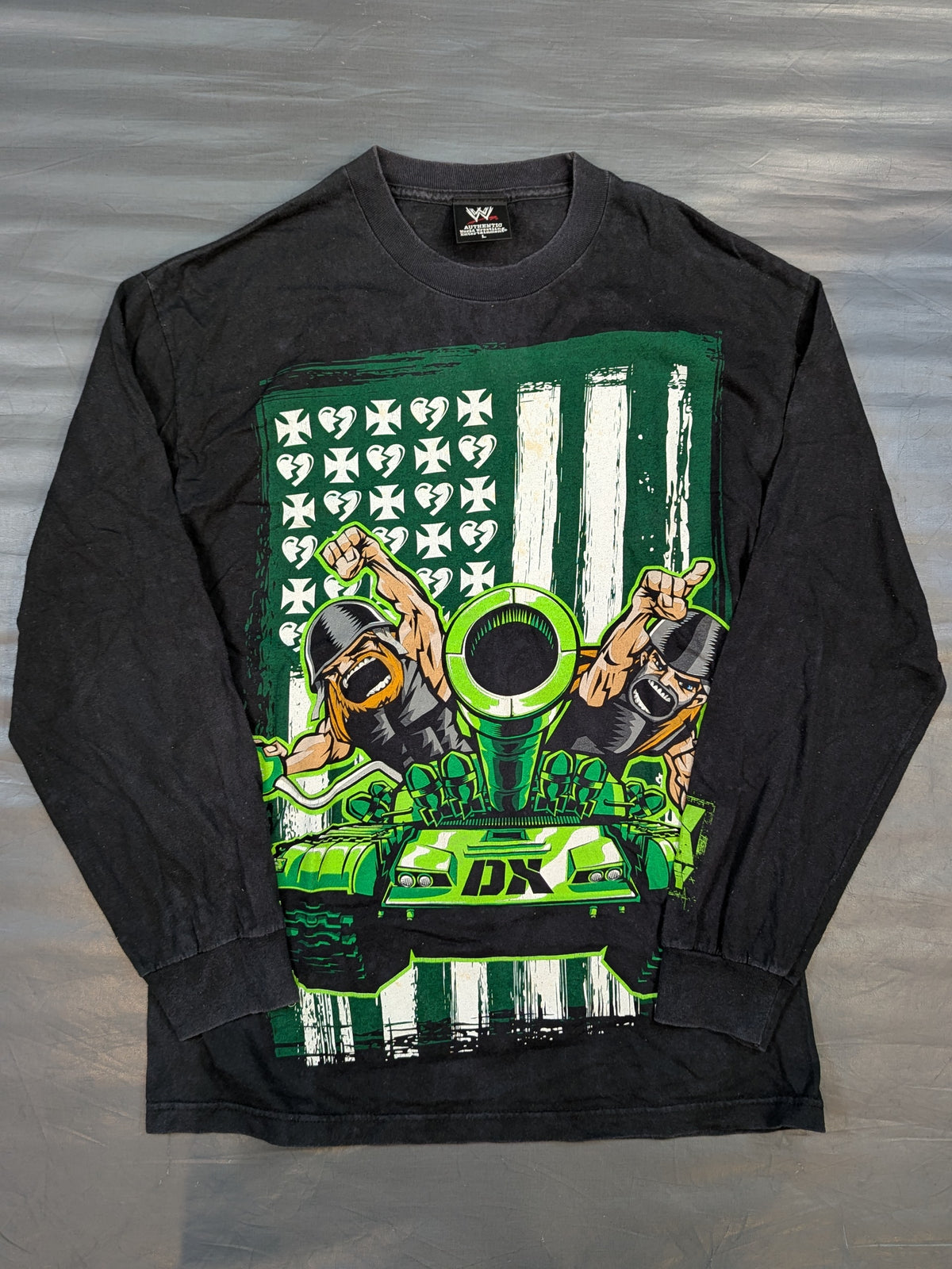 D-GENERATION X "DX ARMY" Illustrated Sleeve T-Shirt (WWE (2008) / Black)