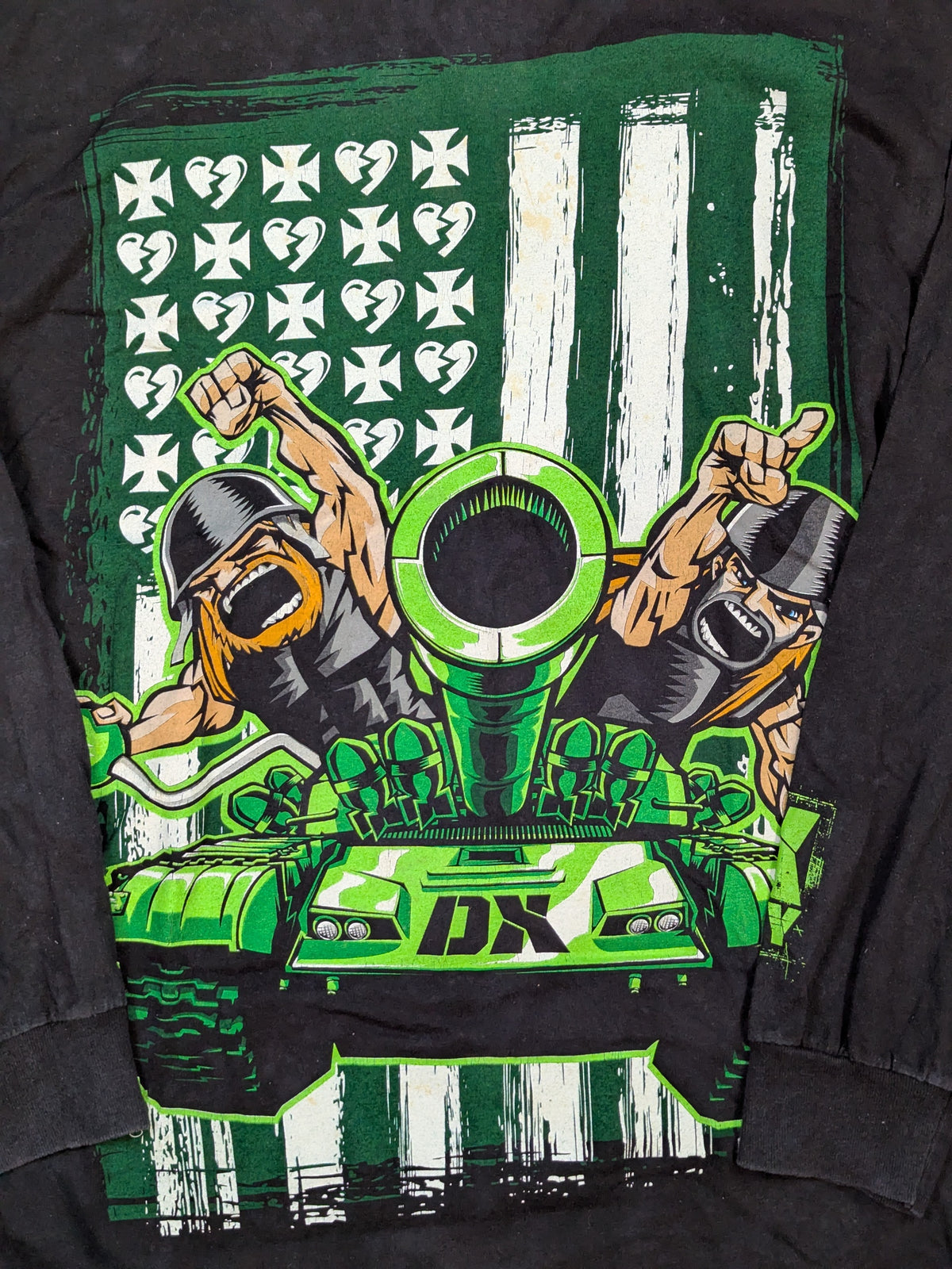D-GENERATION X "DX ARMY" Illustrated Sleeve T-Shirt (WWE (2008) / Black)