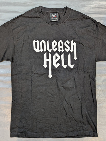 ストーン・コールド・スティーブ・オースチン「Unleash Hell」Tシャツ(WWE(2005) / ブラック)