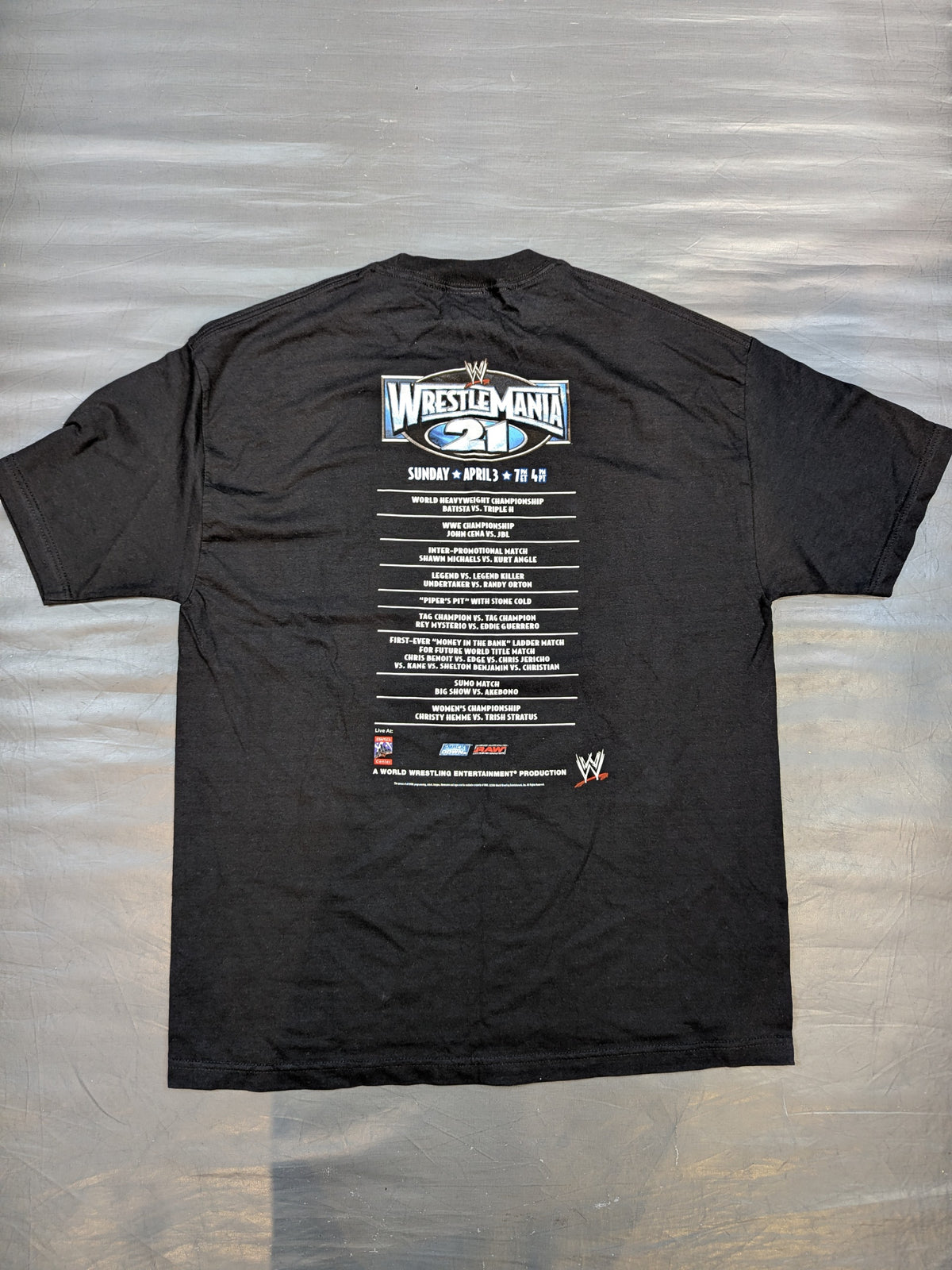 WrestleMania 21 Picture T-Shirt (WWE (2005) / Black)