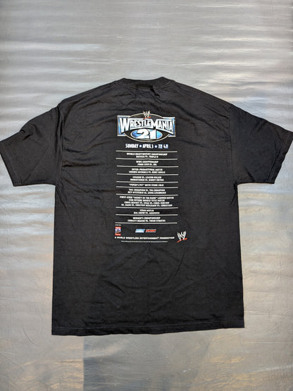 WrestleMania 21 Picture T-Shirt (WWE (2005) / Black)