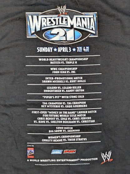 WrestleMania 21 Picture T-Shirt (WWE (2005) / Black)