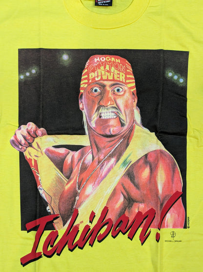 Hulk Hogan Illustration T-Shirt (WWF (1990s) / Yellow)