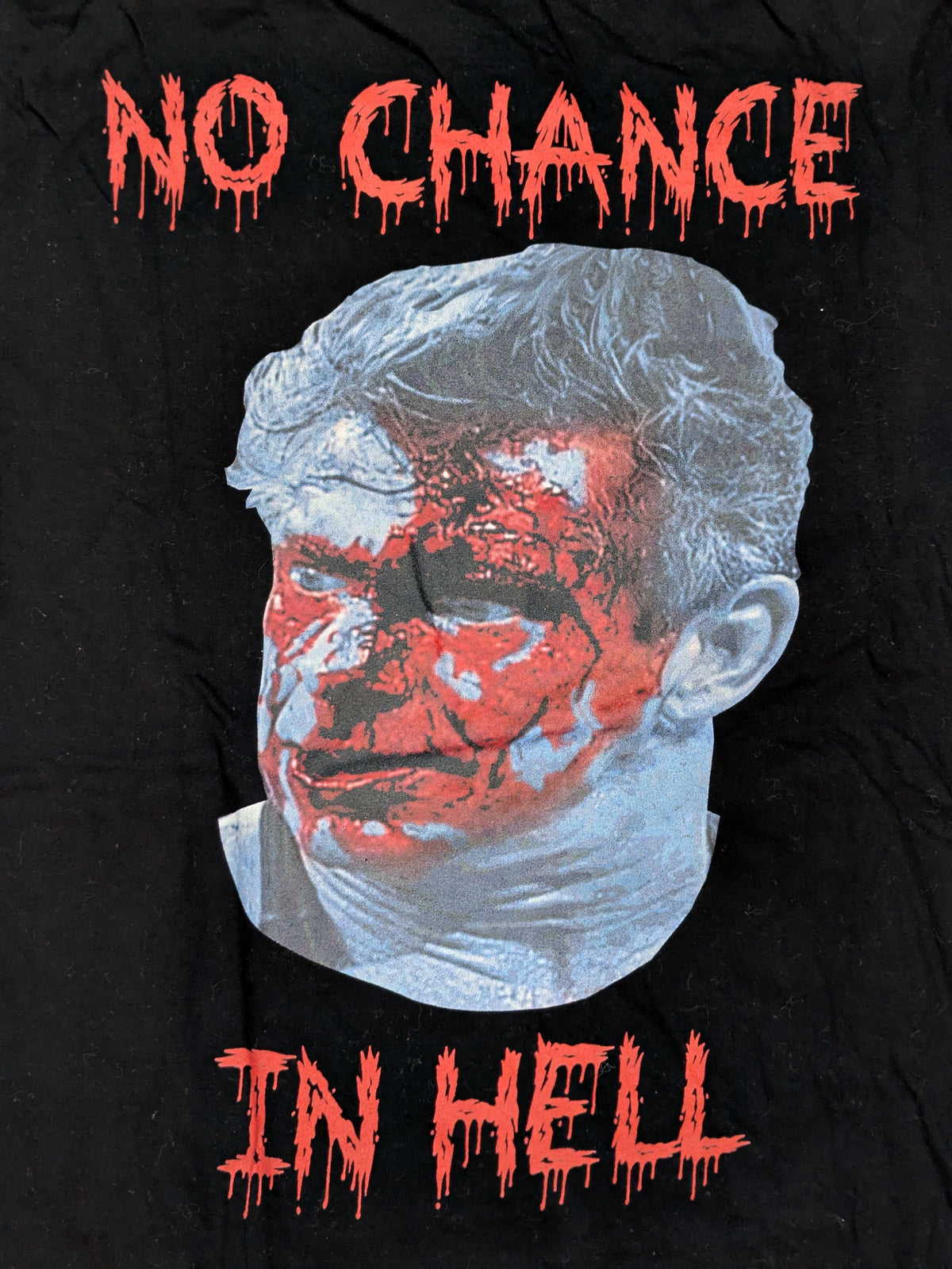 ビンス・マクマホン「NO CHANCE IN HEEL」ピクチャーTシャツ(ブラック)