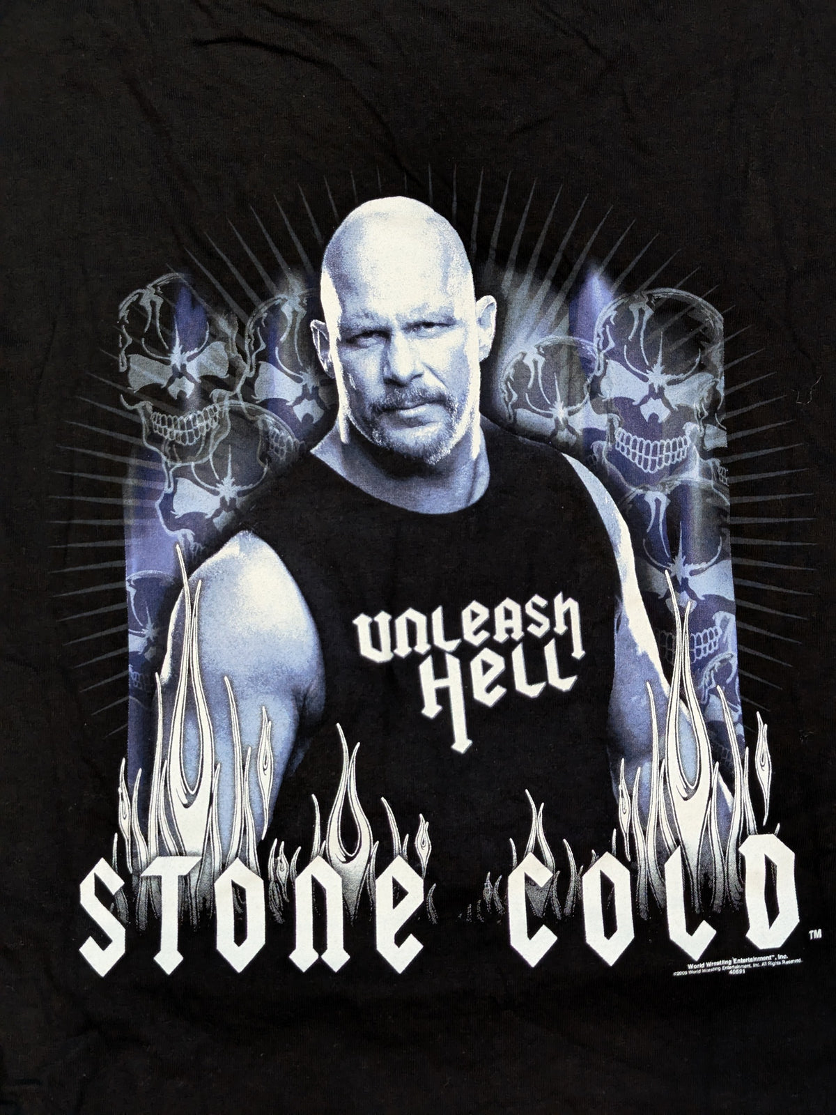 ストーン・コールド・スティーブ・オースチン ピクチャーTシャツ(WWE(2005) / ブラック)