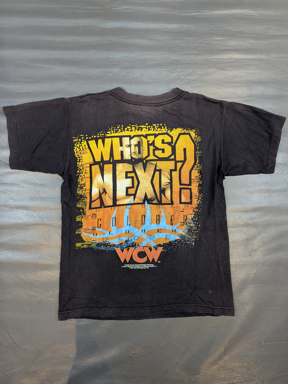 ビル・ゴールドバーグ「WHO'S NEXT?」ピクチャーTシャツ(WCW(1998) / ブラック)