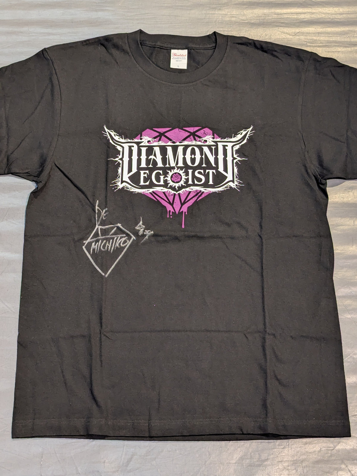 【hand signed autograph】 MICHIKO "DIAMOND EGOIST" T-Shirt (Black)