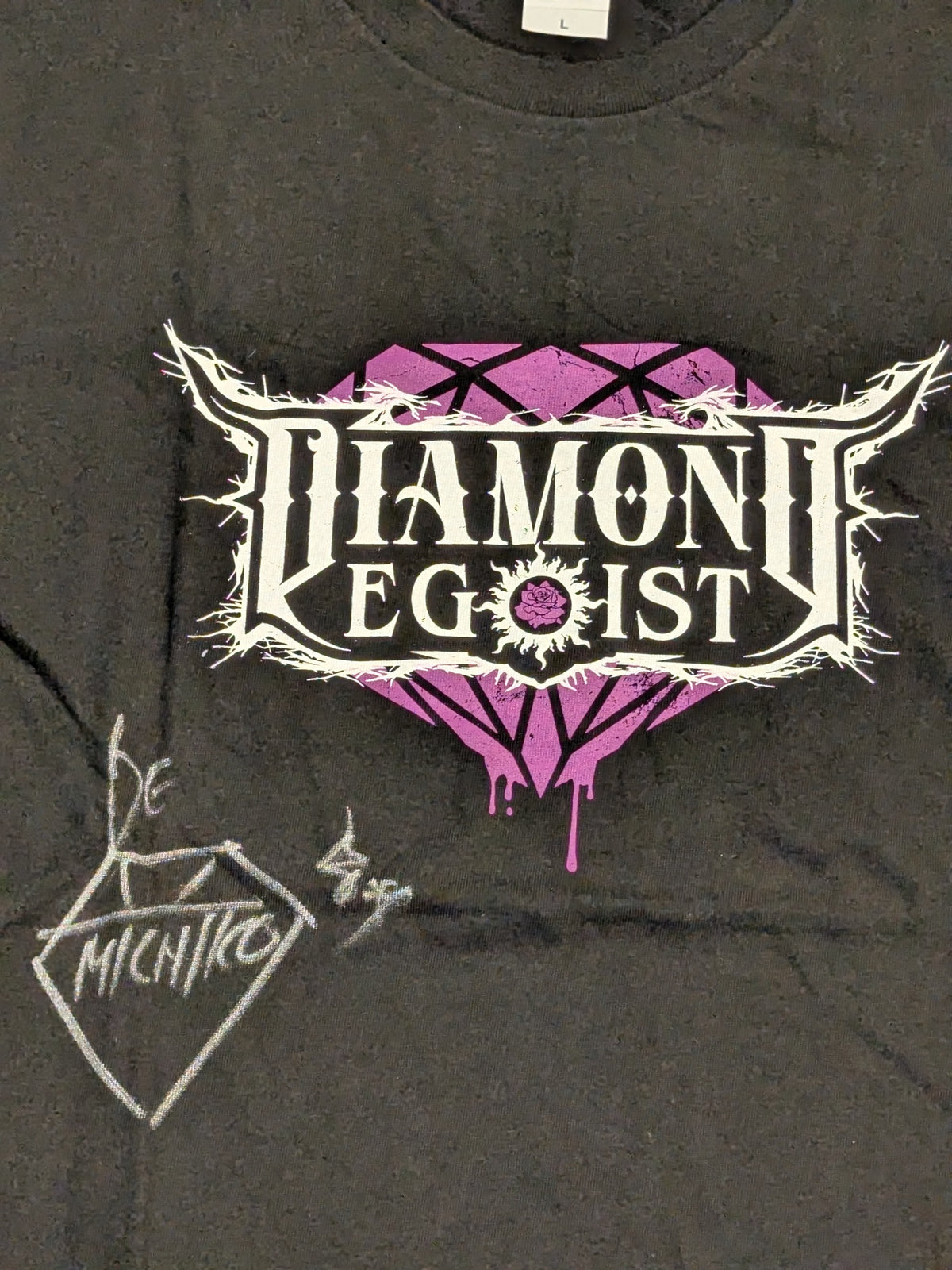 【hand signed autograph】 MICHIKO "DIAMOND EGOIST" T-Shirt (Black)