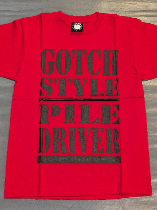 鈴木みのる「GOTCH STYLE PILE DRIVER」Tシャツ⑧(レッド)