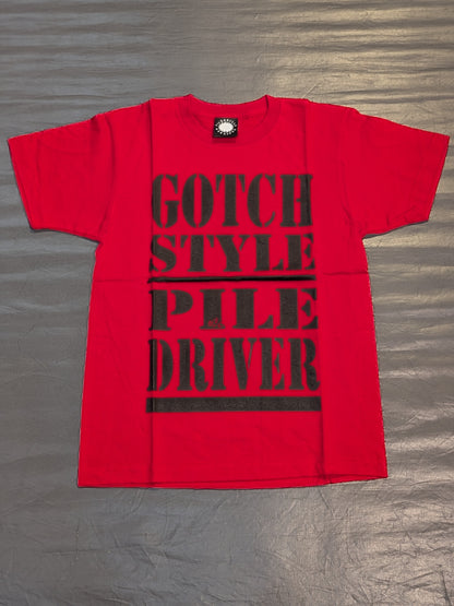 Minoru Suzuki 'GOTCH STYLE PILE DRIVER' T-Shirt (8) (Red)