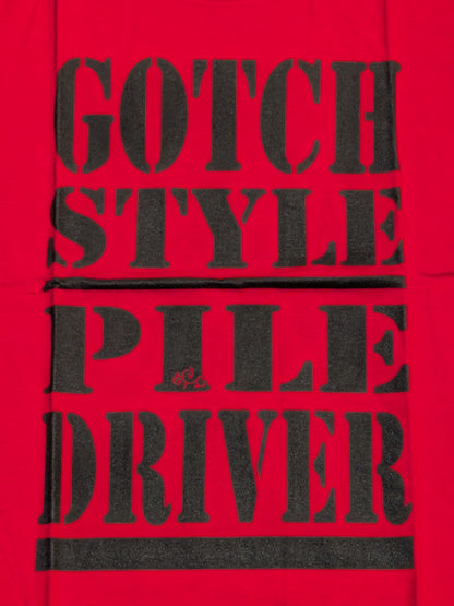 Minoru Suzuki 'GOTCH STYLE PILE DRIVER' T-Shirt (8) (Red)