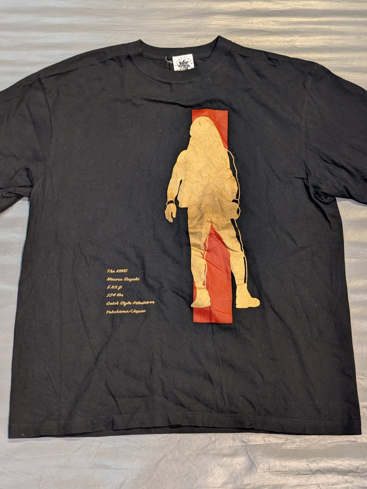 鈴木みのる「RED LINE」Tシャツ(ブラック)