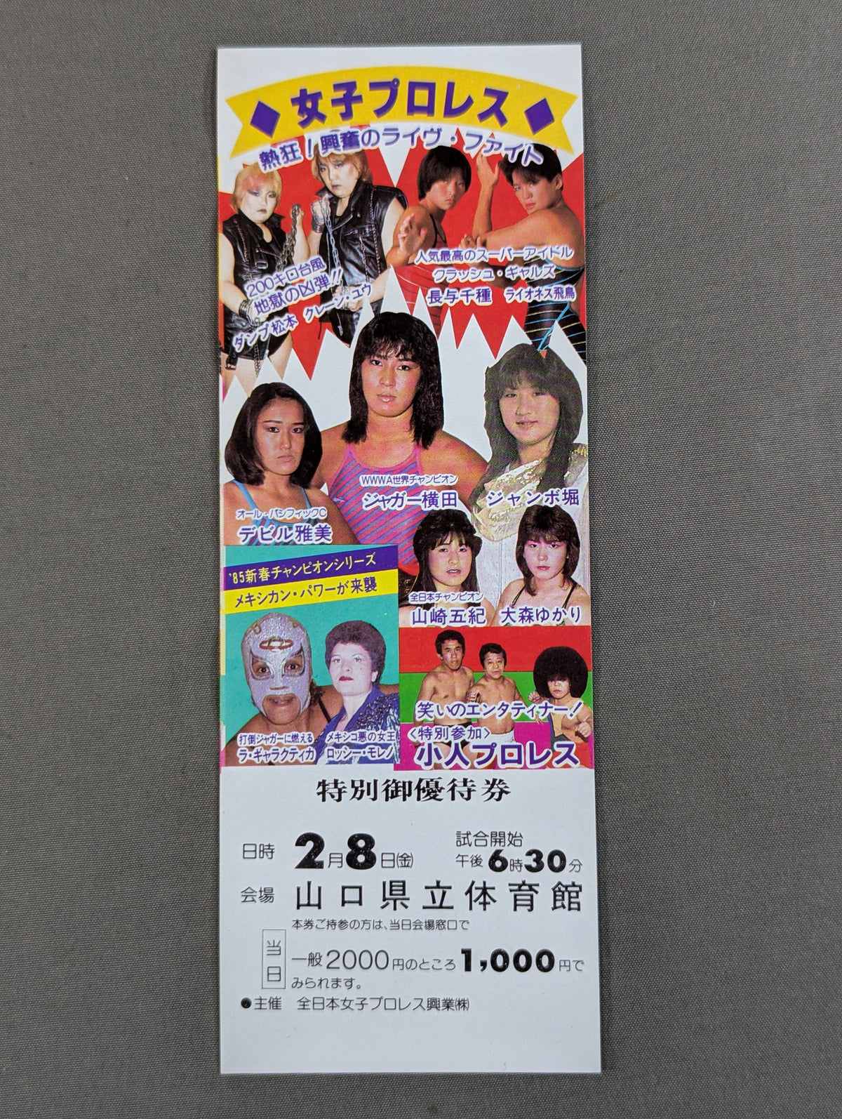 ★ Excitement! Exciting Live Fight ★ All Japan Women\'s Pro Wrestling  Yamaguchi Prefectural Gymnasium Tournament Special Privilege Ticket