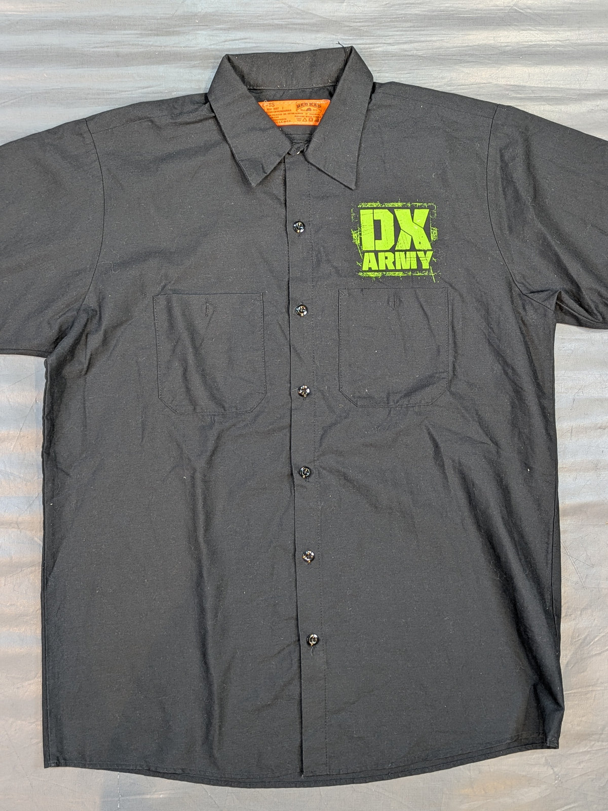 D-GENERATION X "DX ARMY" Illustration Open Collar Shirt (WWE (2010s) / Black)