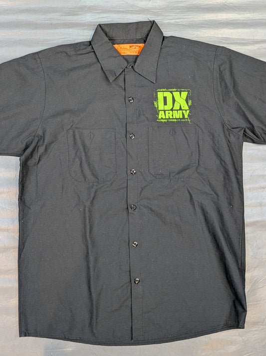 D-GENERATION X "DX ARMY" Illustration Open Collar Shirt (WWE (2010s) / Black)