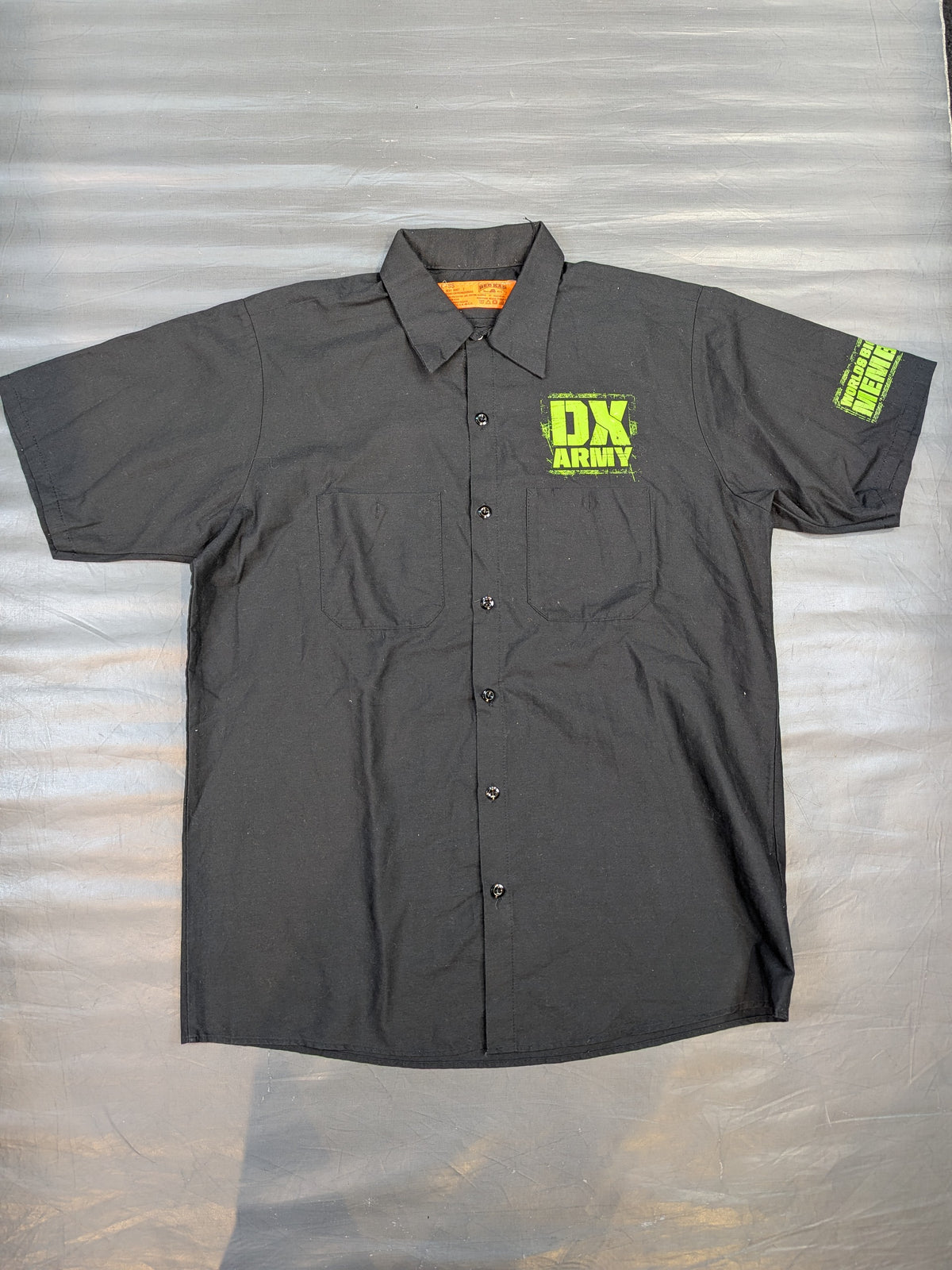 D-GENERATION X "DX ARMY" Illustration Open Collar Shirt (WWE (2010s) / Black)