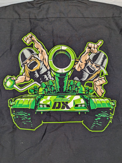 D-GENERATION X "DX ARMY" Illustration Open Collar Shirt (WWE (2010s) / Black)