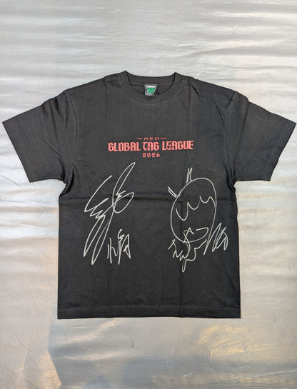 [Manabu Soya & Yuki Iino 2 hand signed autographs] NEO GLOBAL TAG LEAGUE 2026 Logo T-Shirt