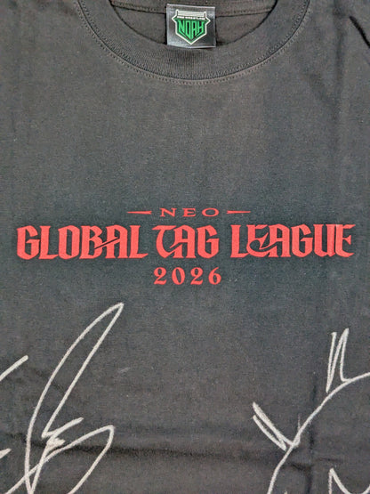 [Manabu Soya & Yuki Iino 2 hand signed autographs] NEO GLOBAL TAG LEAGUE 2026 Logo T-Shirt