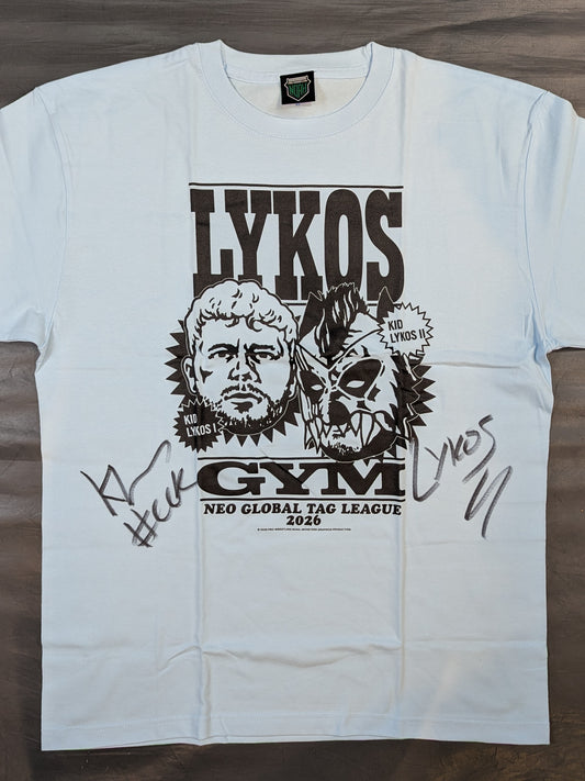 【直筆Wサイン入り】ライコス・ジム(キッド・ライコス1号＆2号) タッグ応援Tシャツ