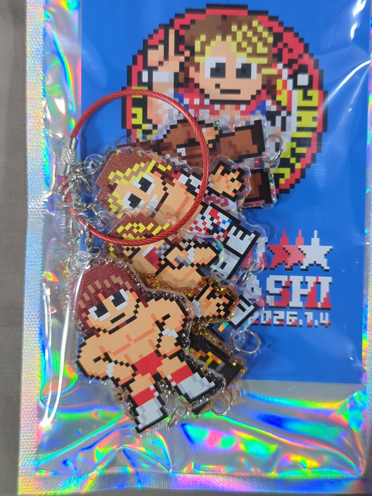 ★闘魂ショッピング限定★ 棚橋弘至 dotswrestler つながる10連キラキラアクリルキーホルダーセット