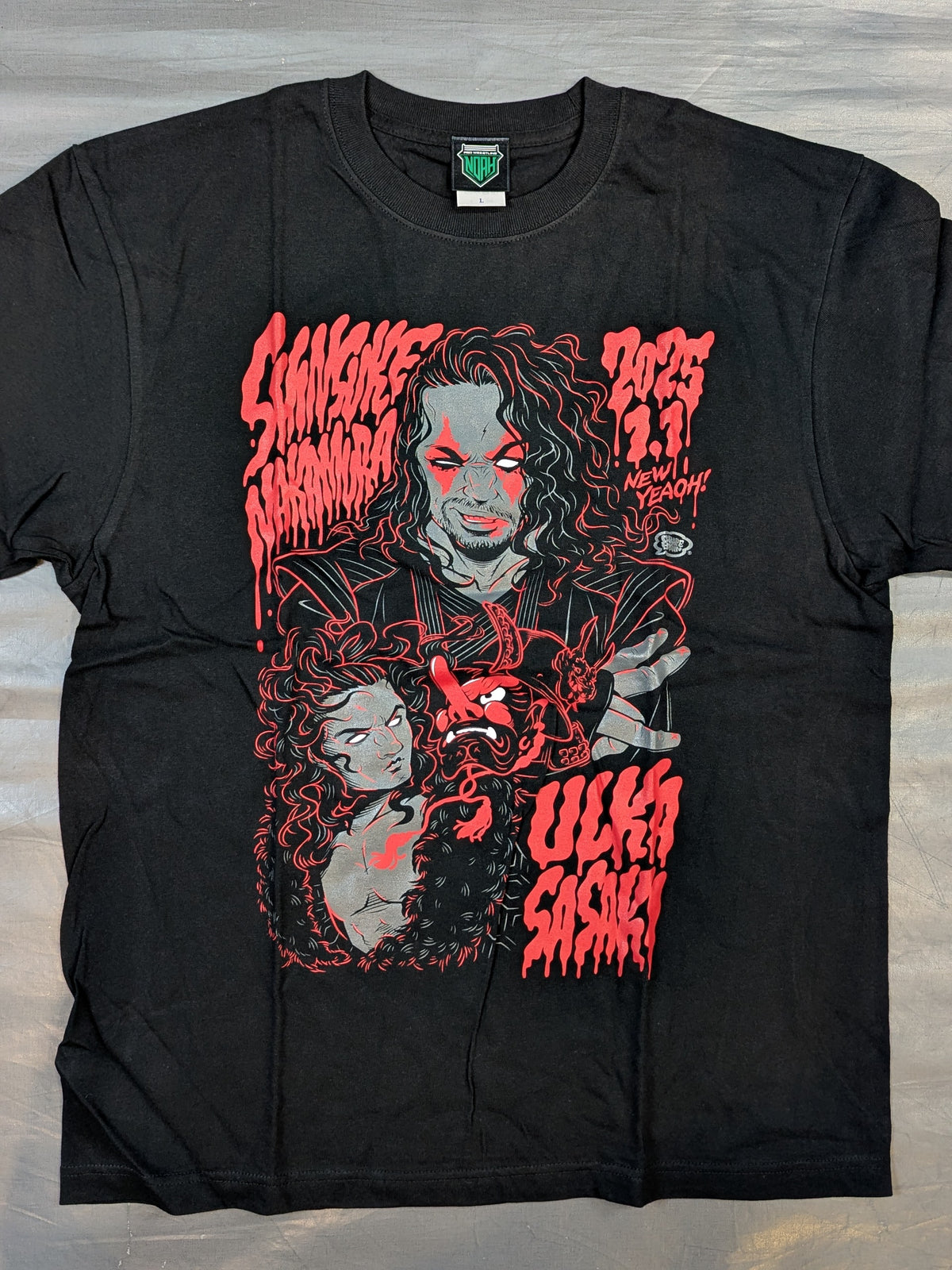 NOAH×GRAPE BRAIN "Shinsuke Nakamura vs Ulka Sasaki " Illustration T-Shirt