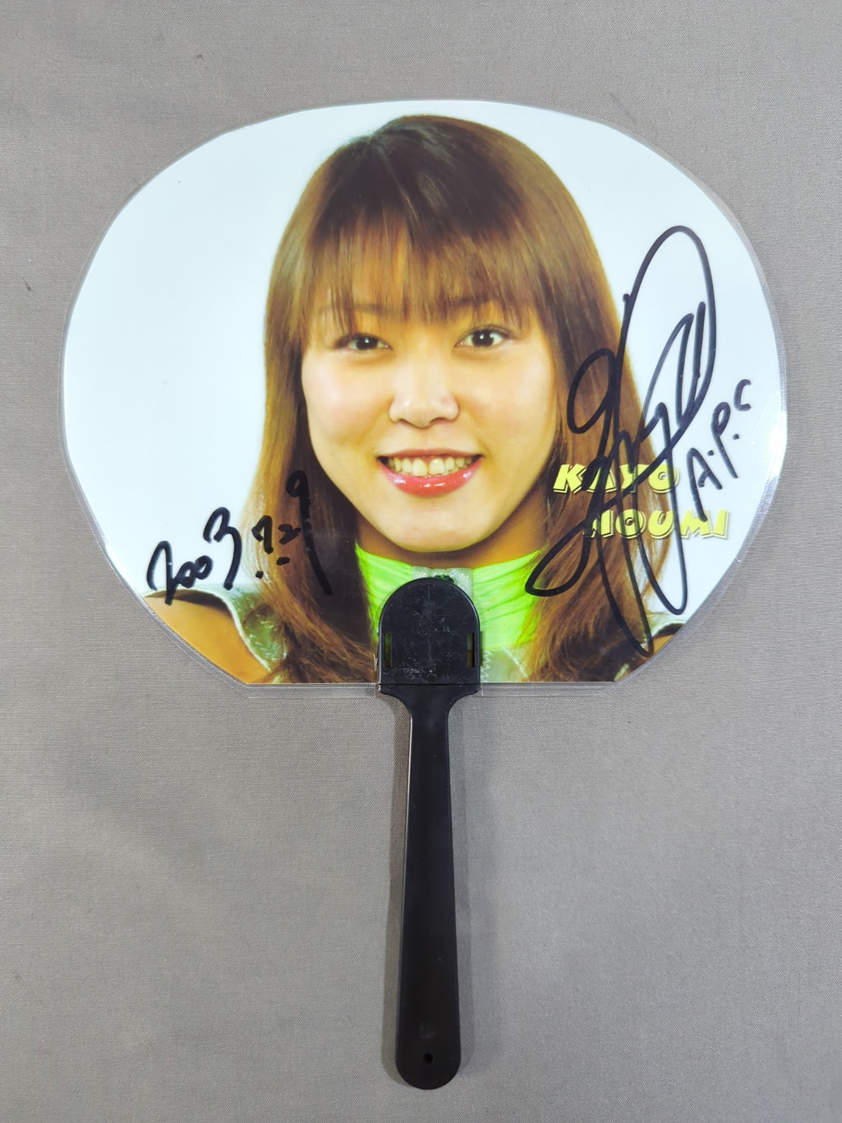 【hand signed autograph】 Kayo Noumi  Mini Uchiwa (paper fan) 