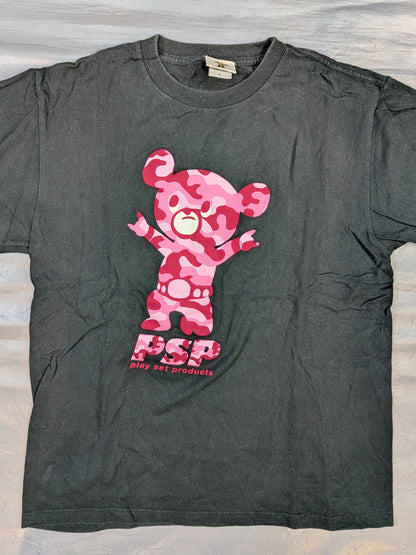 Muto Keiji  'Muto Bear' T-shirt (3) (Pro Wrestling  LOVE / Black × Pink Camouflage)