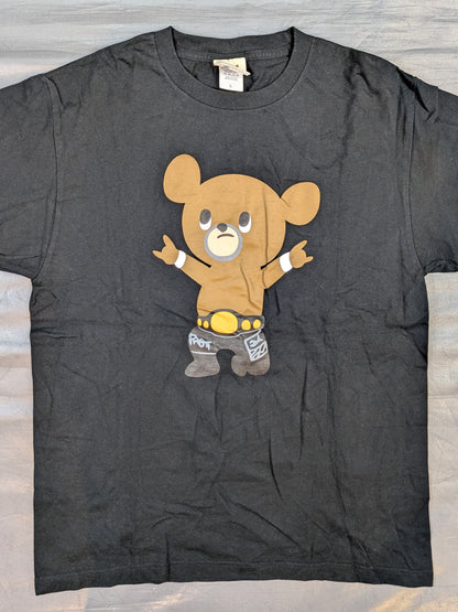 武藤敬司「武藤ベアー」Tシャツ④(プロレスLOVE / ブラック)