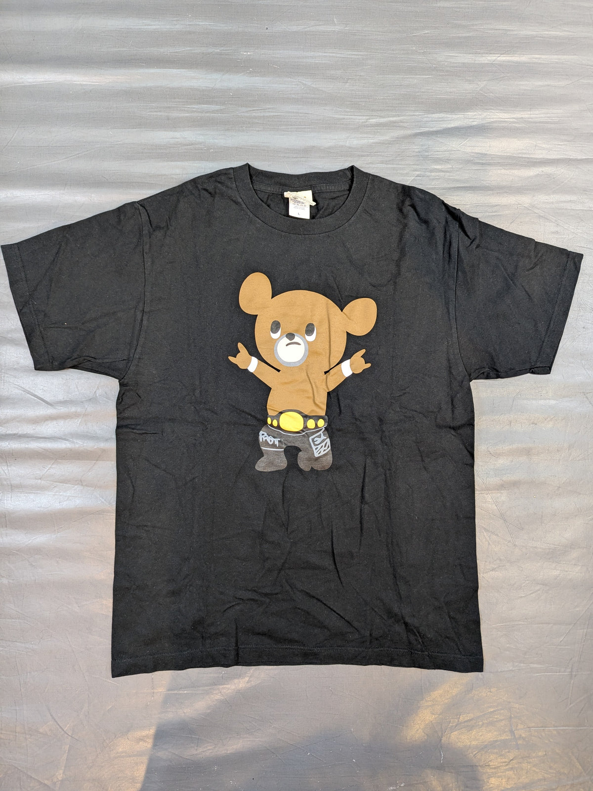 武藤敬司「武藤ベアー」Tシャツ④(プロレスLOVE / ブラック)