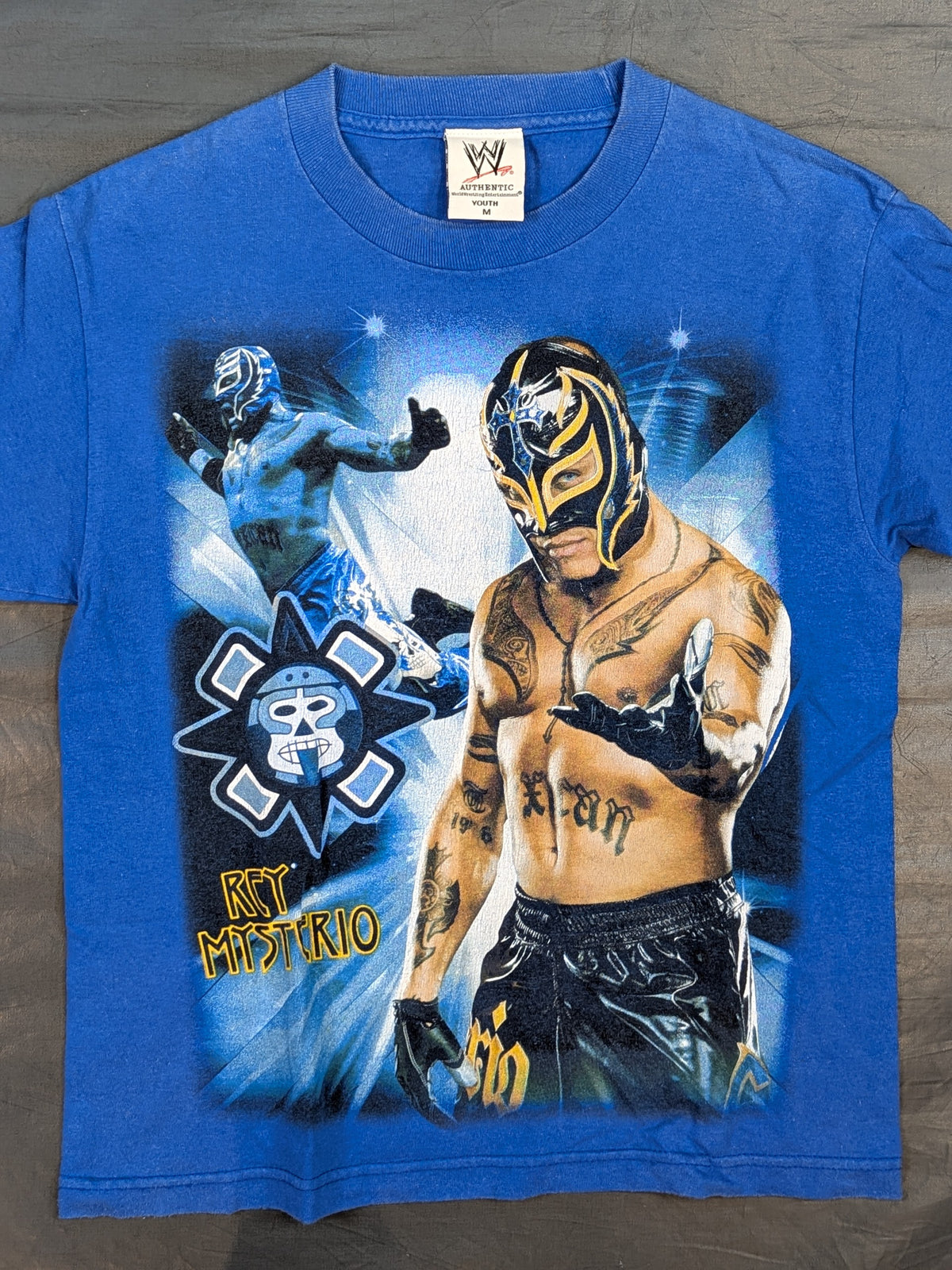 Rey Mysterio Picture T-Shirt (WWE (2000s) / Blue)