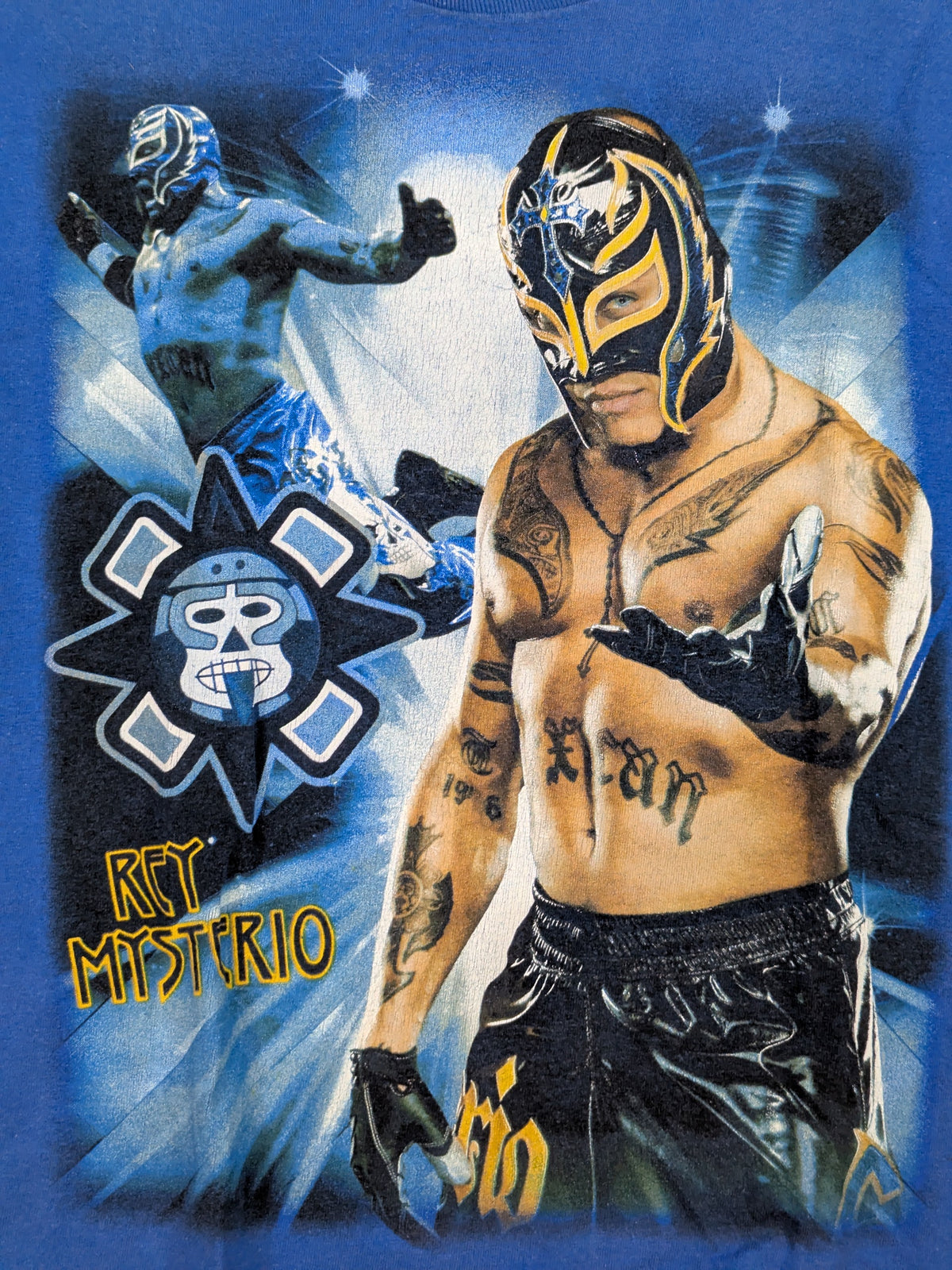 Rey Mysterio Picture T-Shirt (WWE (2000s) / Blue)