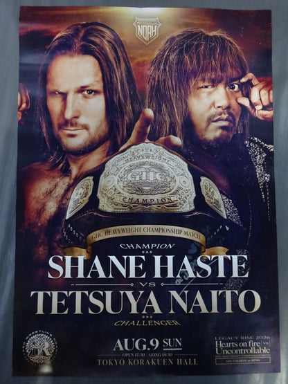 [GHC Heavyweight Fighters Title Match] Shane Haste vs. Tetsuya Naito Visual Poster