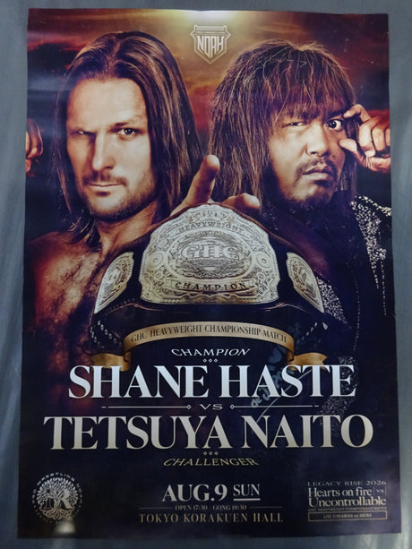 【GHCヘビー級選手権試合】シェイン・ヘイストvs内藤哲也 ビジュアルポスター