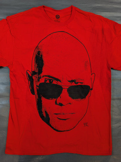ザ・ロック フェイスイラストTシャツ(WWE(2013) / レッド)