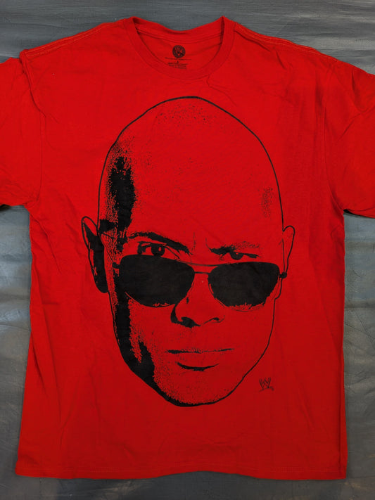 ザ・ロック フェイスイラストTシャツ(WWE(2013) / レッド)