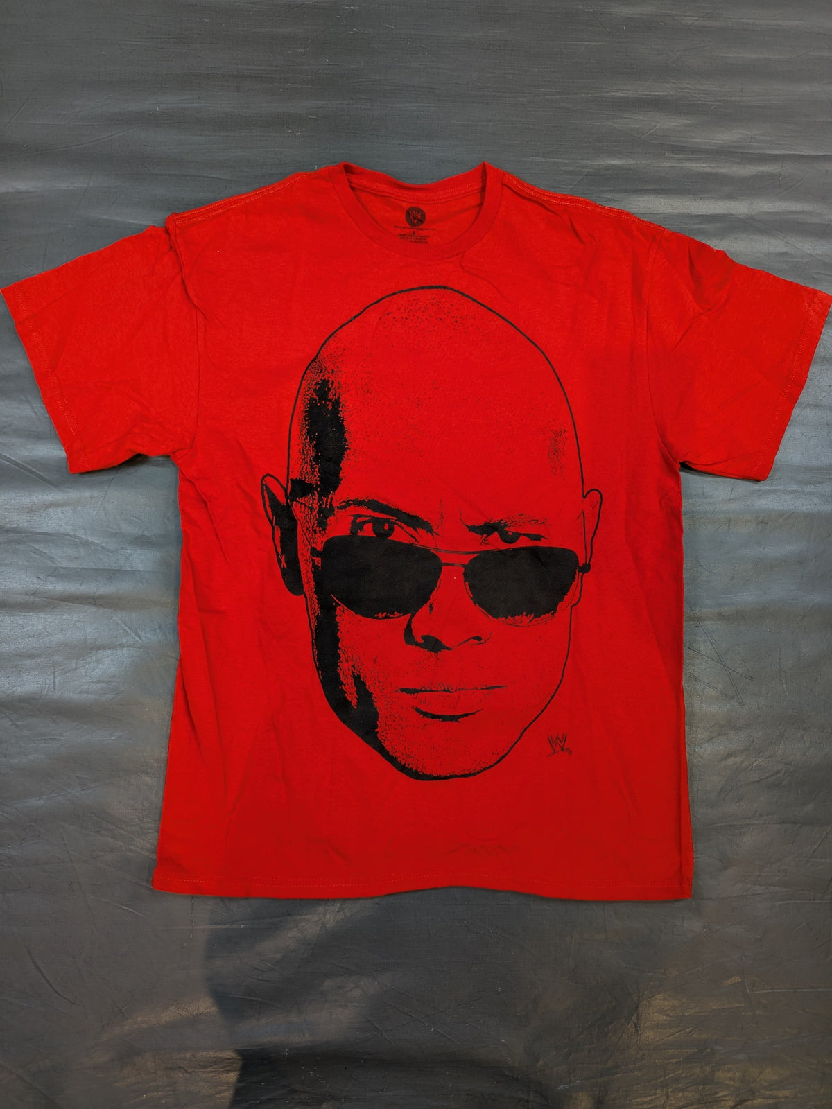 ザ・ロック フェイスイラストTシャツ(WWE(2013) / レッド)
