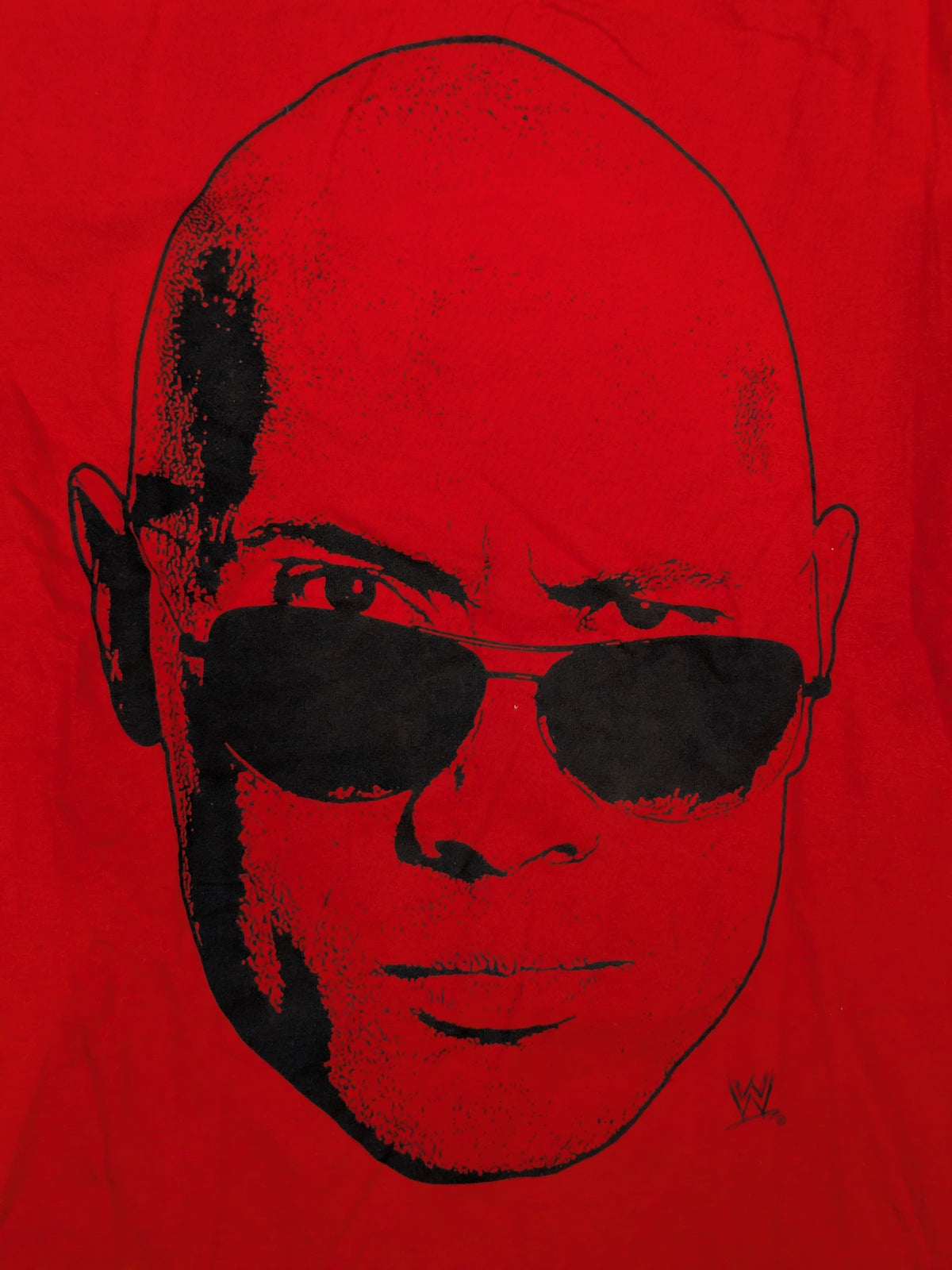 ザ・ロック フェイスイラストTシャツ(WWE(2013) / レッド)