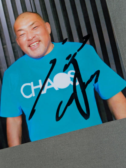 オカダ・カズチカ＆石井智宏 直筆Wサイン入り 写真