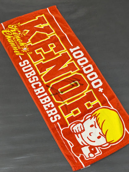 【hand signed autograph】 Kenoh  Channel 100,000 Commemorative Towels