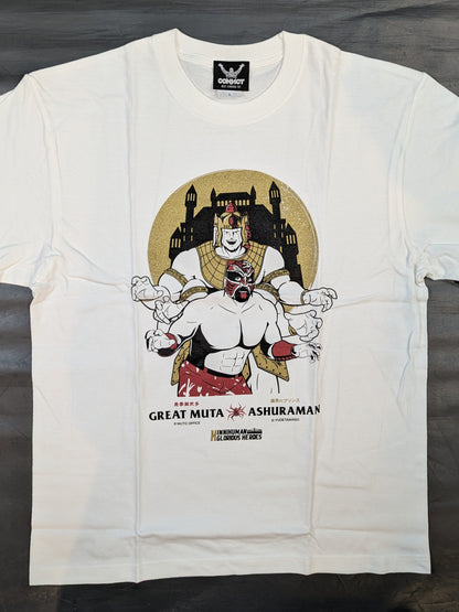 Great  Muta × Ashuraman Collaboration T-Shirt (White)
