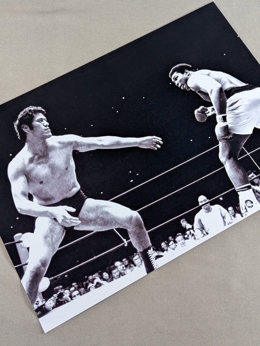 The Century Showdown: Antonio Inoki  vs. Muhammad Ali  Black and White  Large photo 