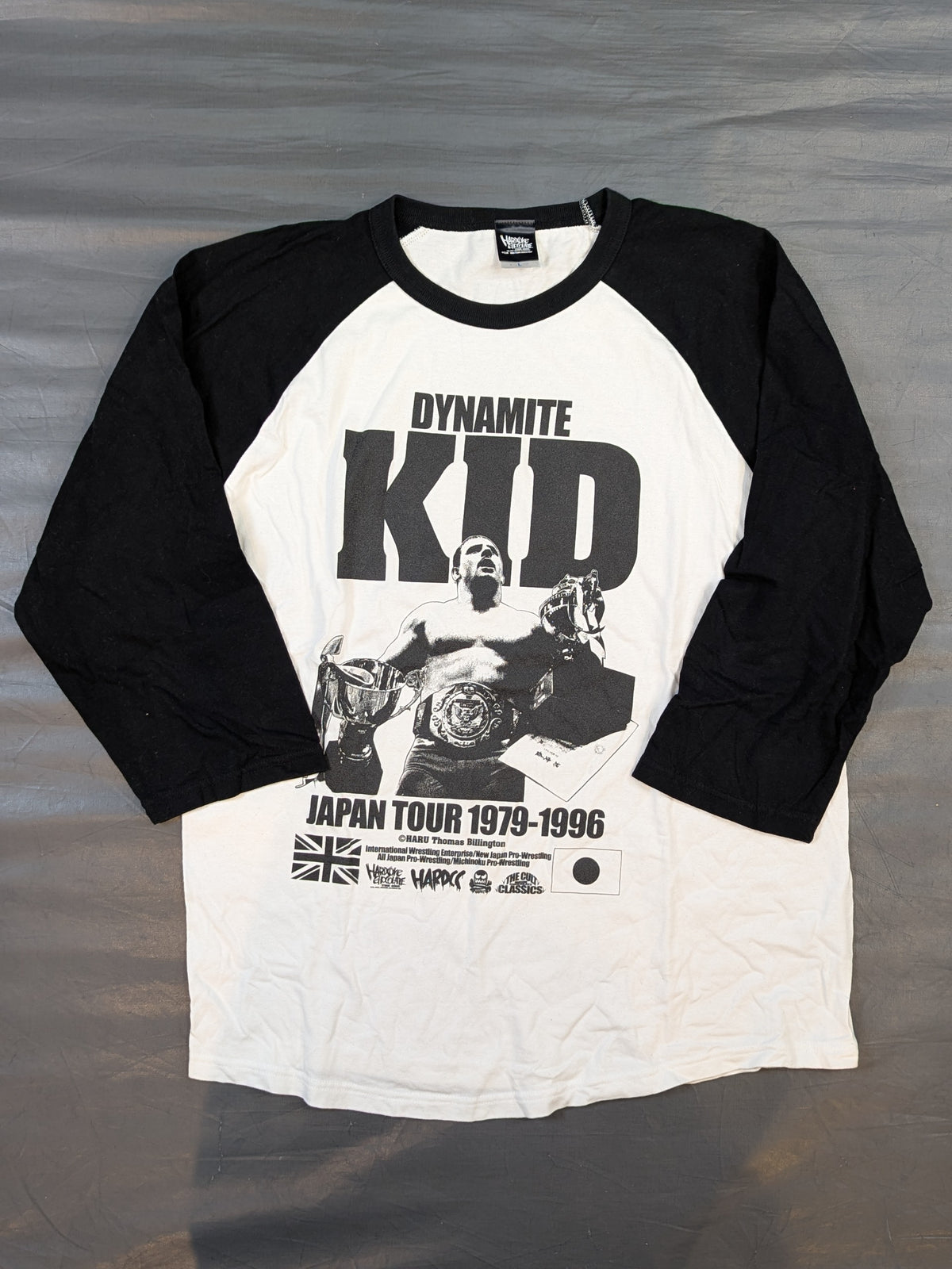 ダイナマイト・キッド(スタンピードブラック×ホワイト) 七分袖ラグランTシャツ