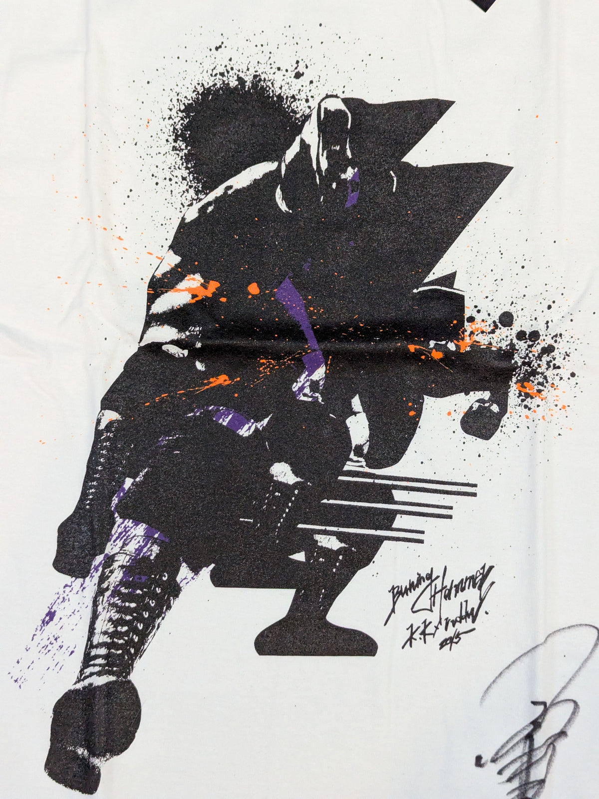 【hand signed autograph】 Kenta Kobashi ×reversal  "BURNING HAMMER" T-shirt