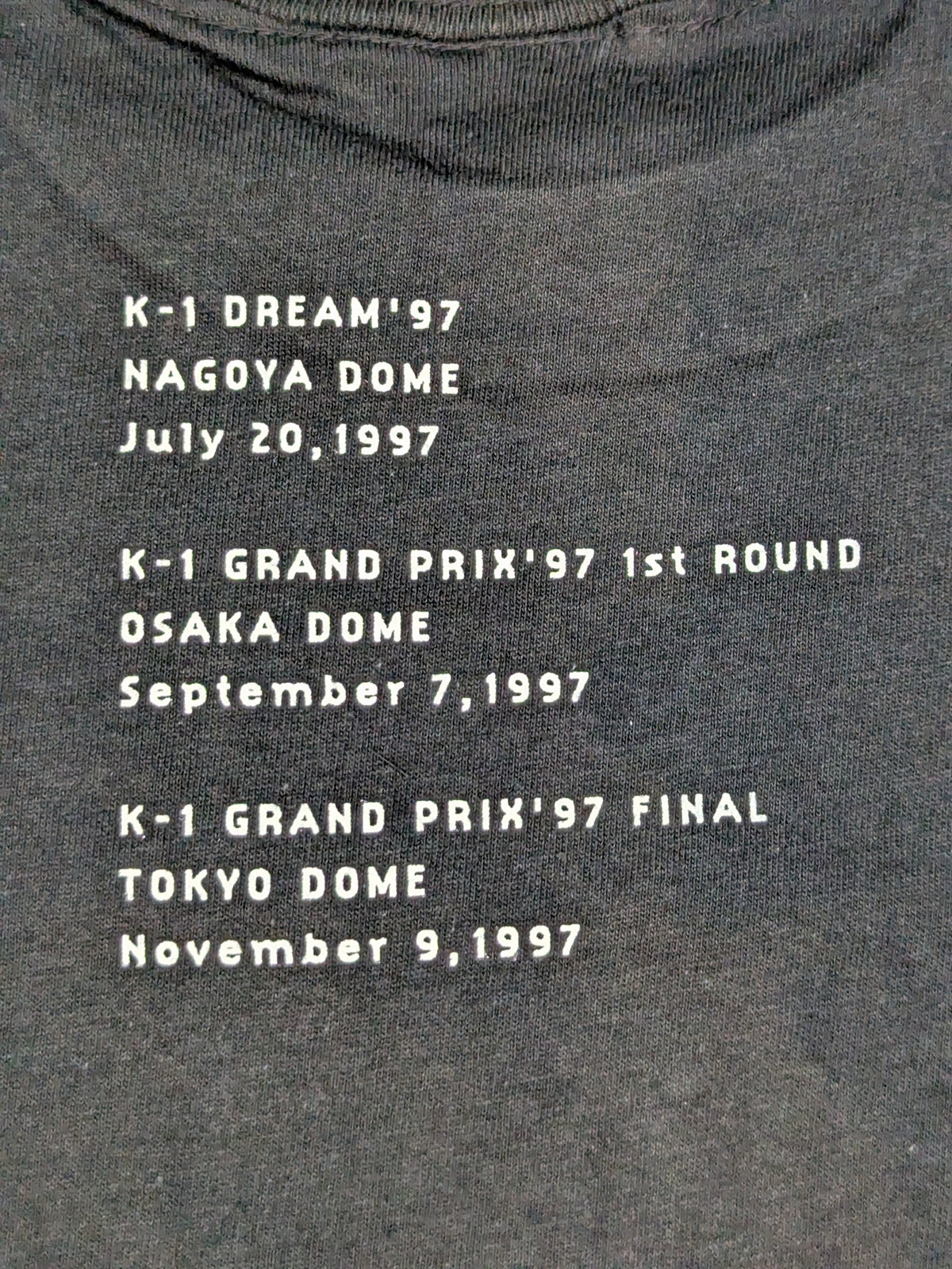 K-1 'DOME TOUR' 97' T-shirt (1) (Black)