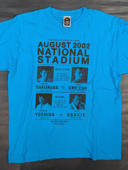 ★桜庭和志vsミルコ・クロコップ / 吉田秀彦vsホイス・グレイシー★ AUGUST 2002 NATIONAL STADIUM Tシャツ